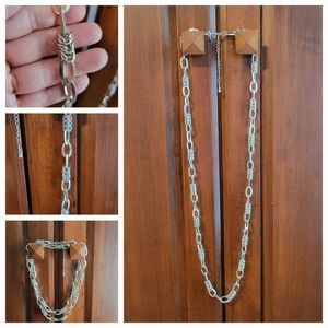 Beautiful long chain necklace 37" long Silver Oval Links